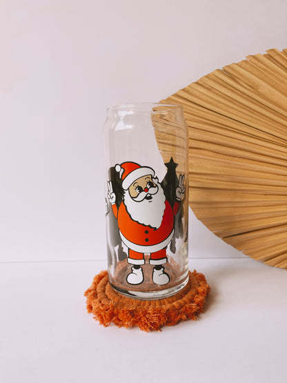 Groovy Christmas Characters Glass Cup