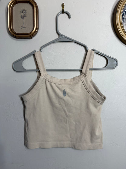 M/L Tan All Clear Solid Cami Crop Tank