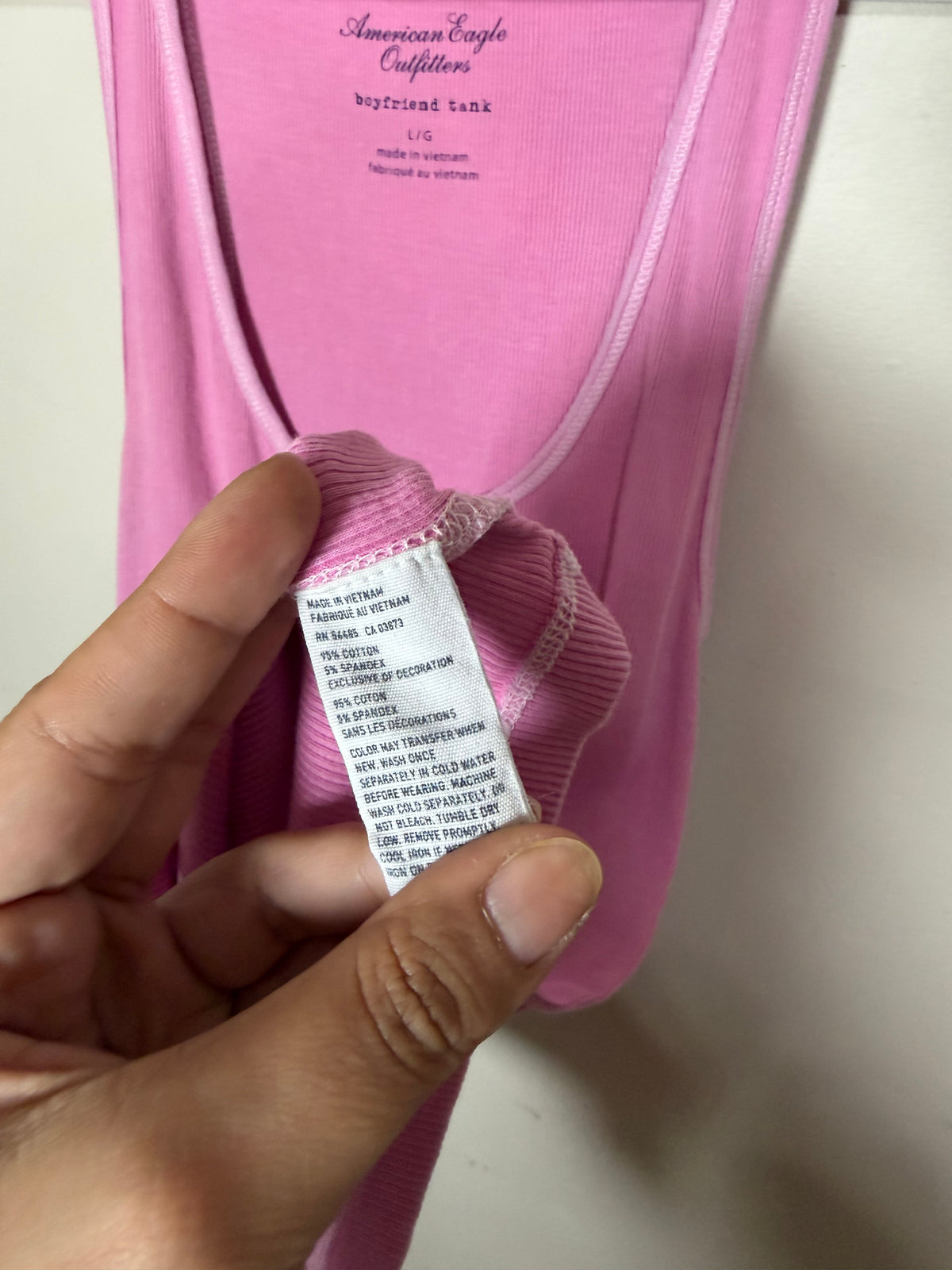 Large Boyfriend Tank in Pink