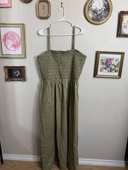 XXL Green Smocked Maxi Dress