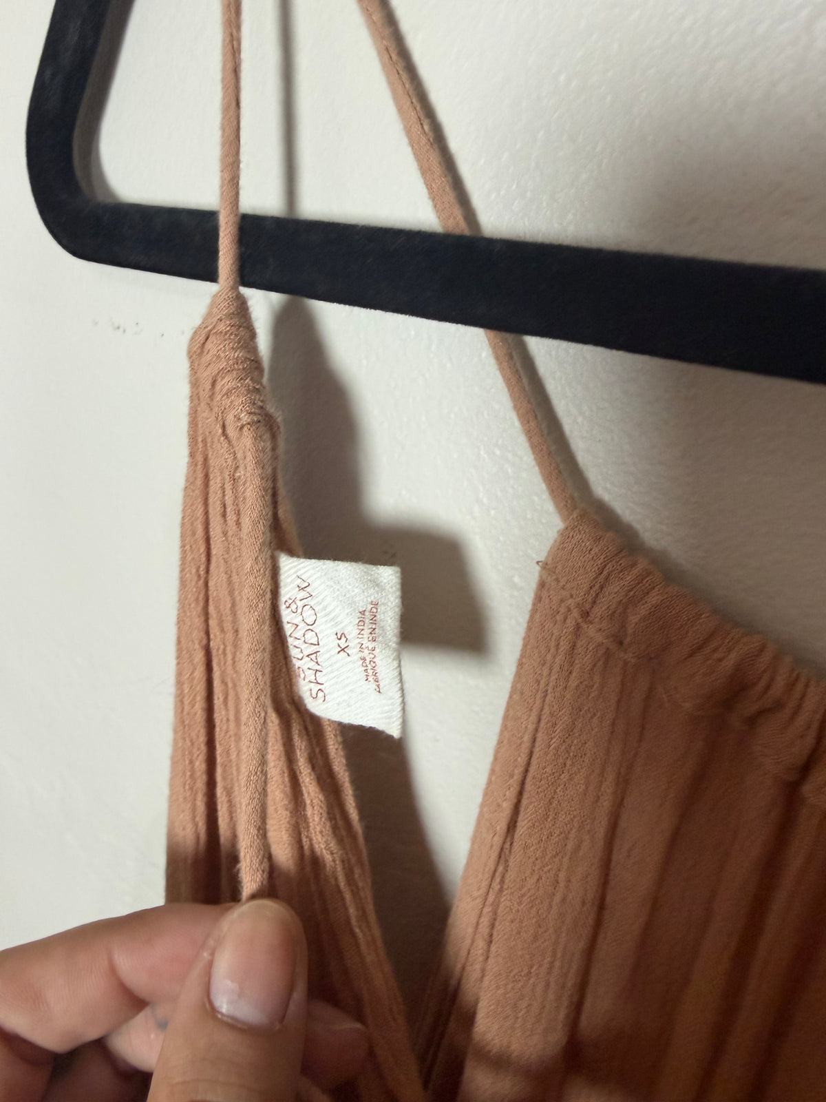 XS-Med Nude/Neutral Boho Tiered Mini Dress