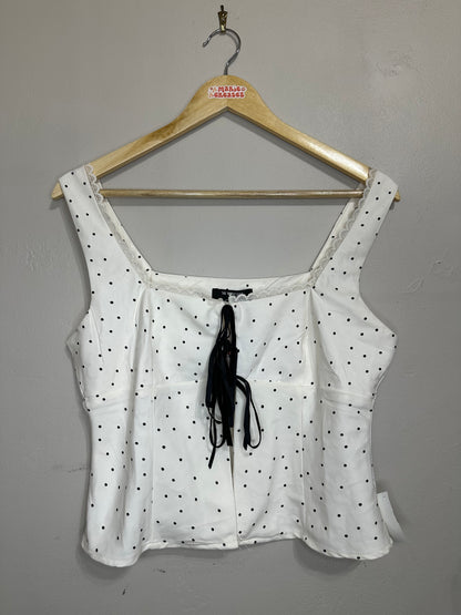 NWT Large Polka Dot Tie Top