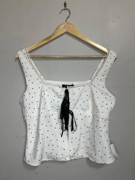NWT Large Polka Dot Tie Top