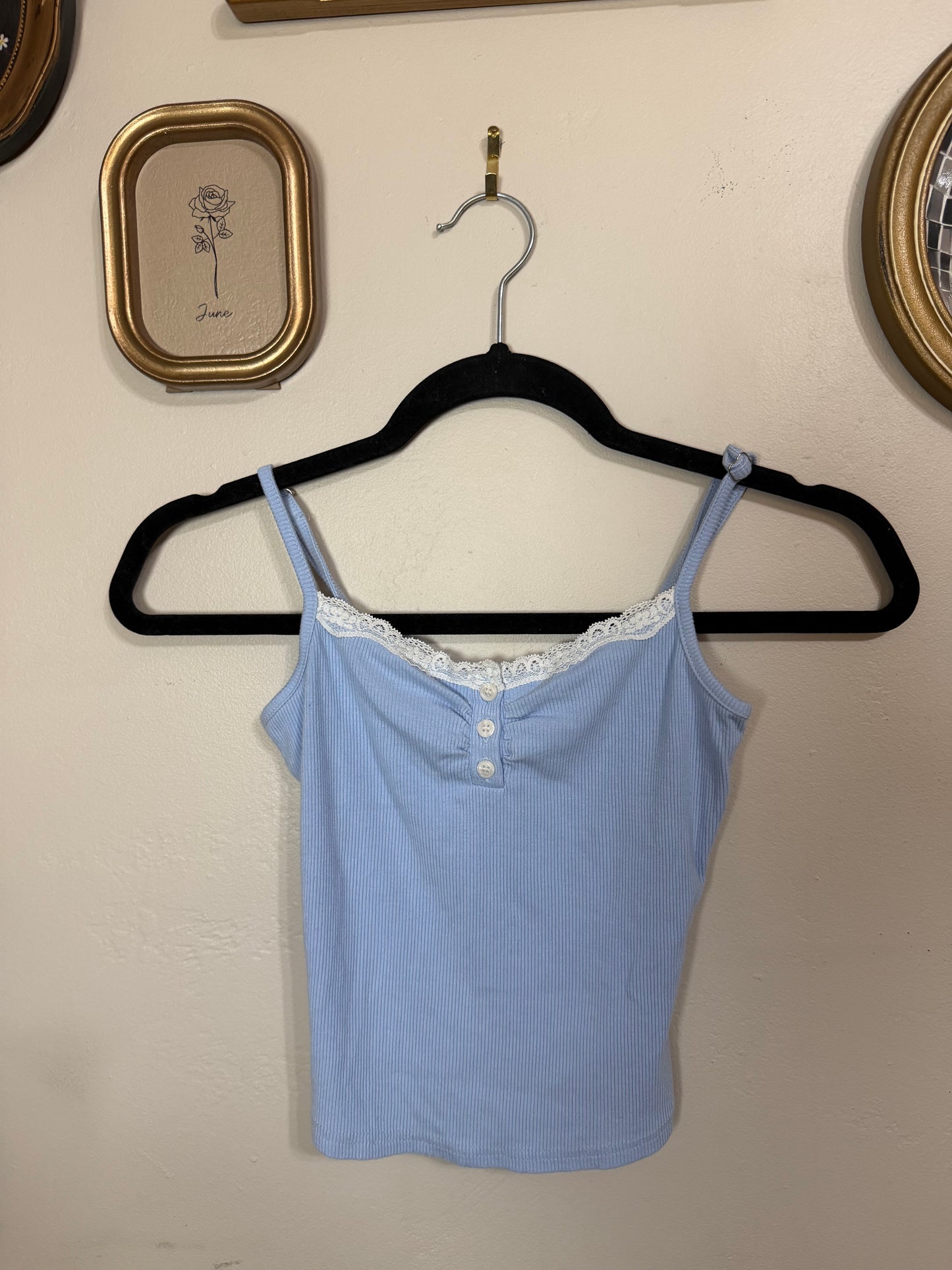 XS Blue Lace Tank Top