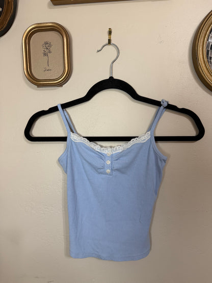 XS Blue Lace Tank Top