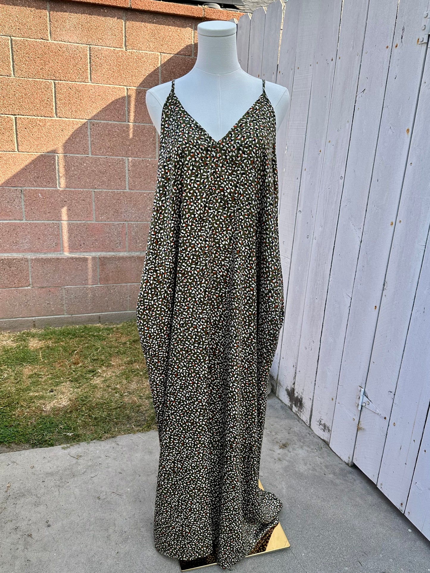 M-1X Green Leopard Dress