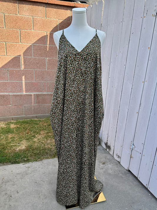 M-1X Green Leopard Dress