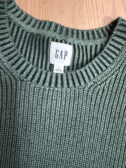 Large NWT Green Ribbed Sweater