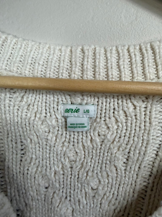 Large Cream Knit Vest