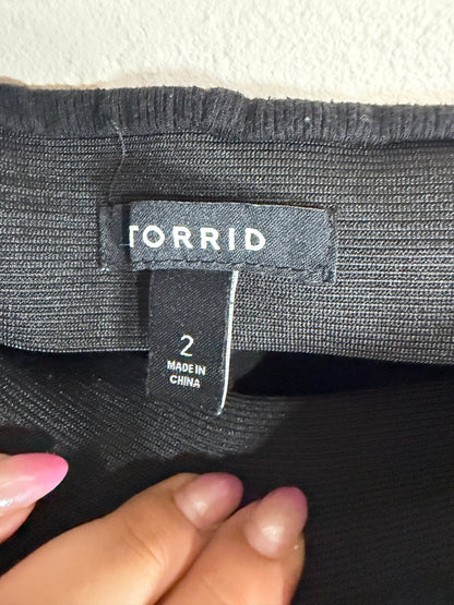 2x Black Ribbed Skirt
