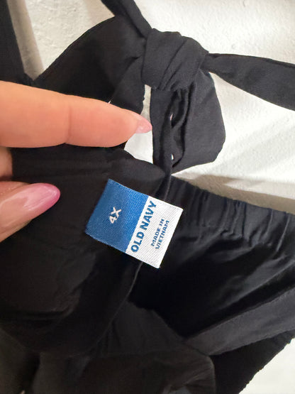 4x Black Maxi Dress w tie in back