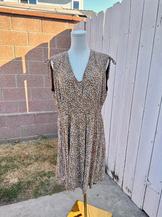XL Brown Pattern Dress