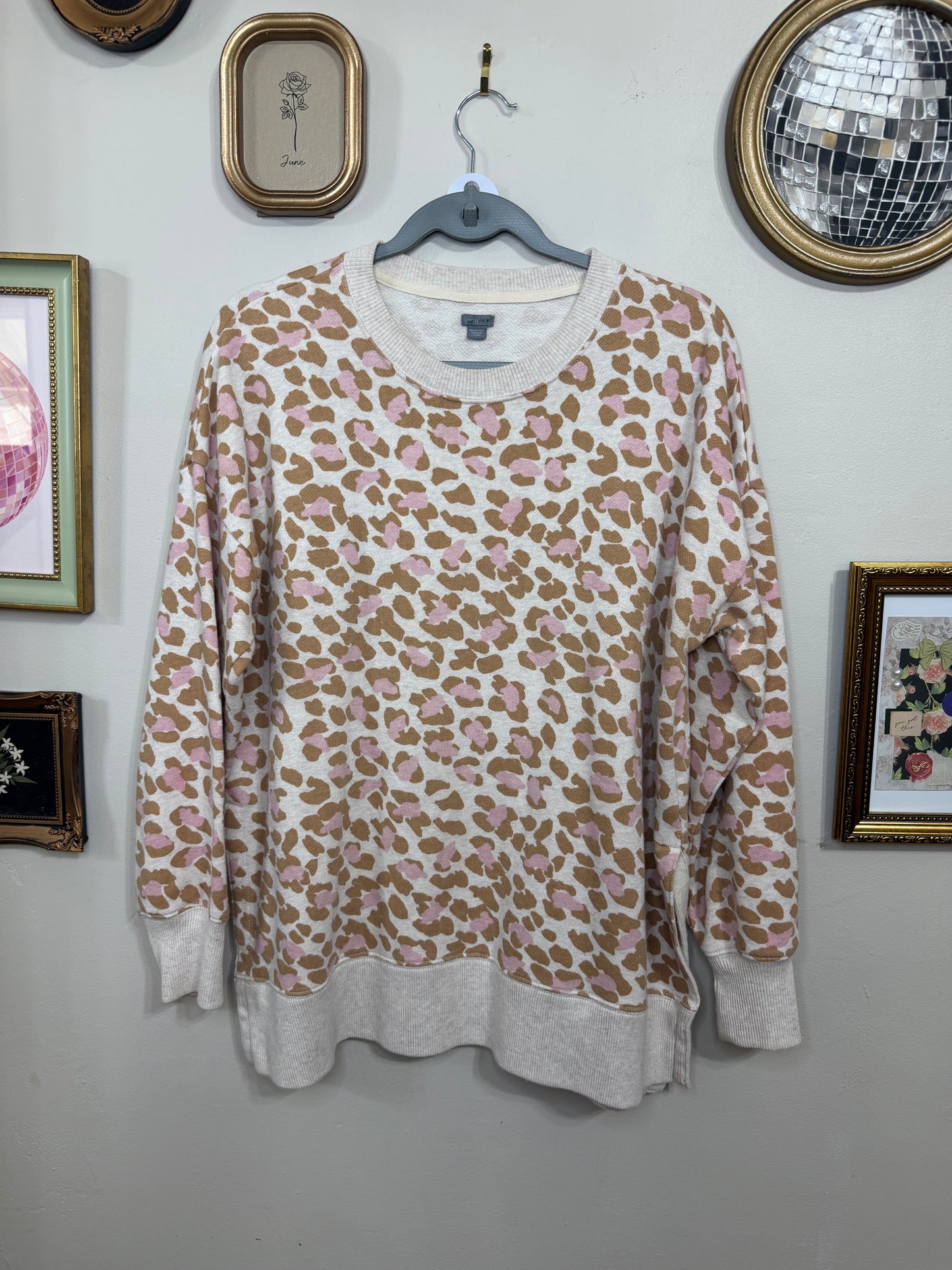 Small Cheetah Pink Print Sweater