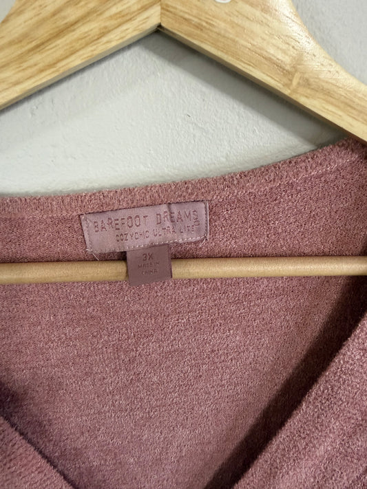 3X Pink Clay Seamed Pullover