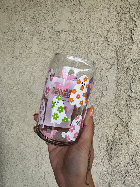 Retro Ghost Glass Cup