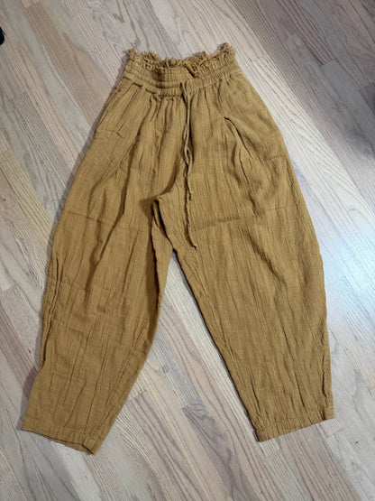 XS Mustard Pull On Cargo Harlem Wide Leg Pants