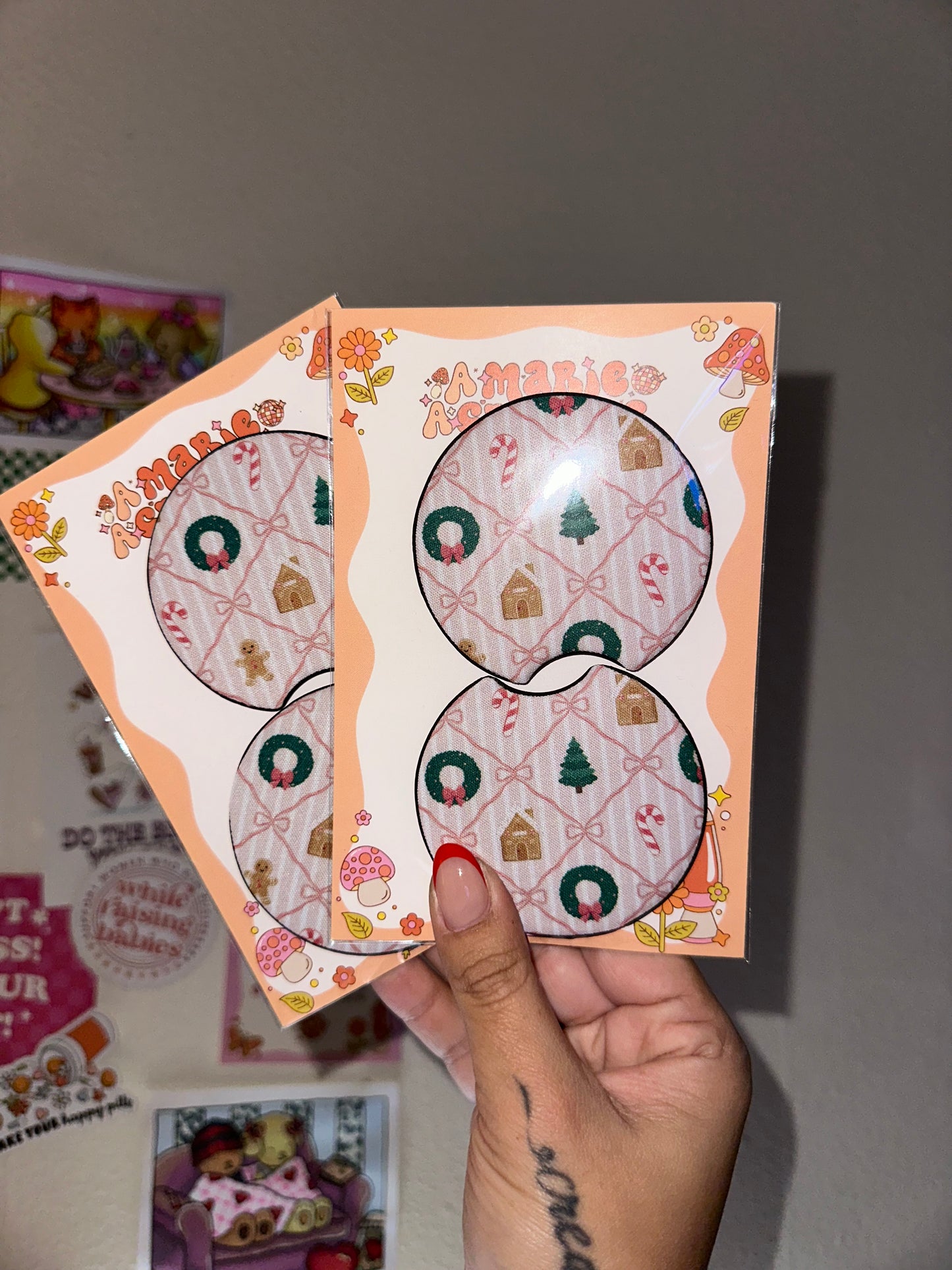 Christmas Ribbon Car Coaster