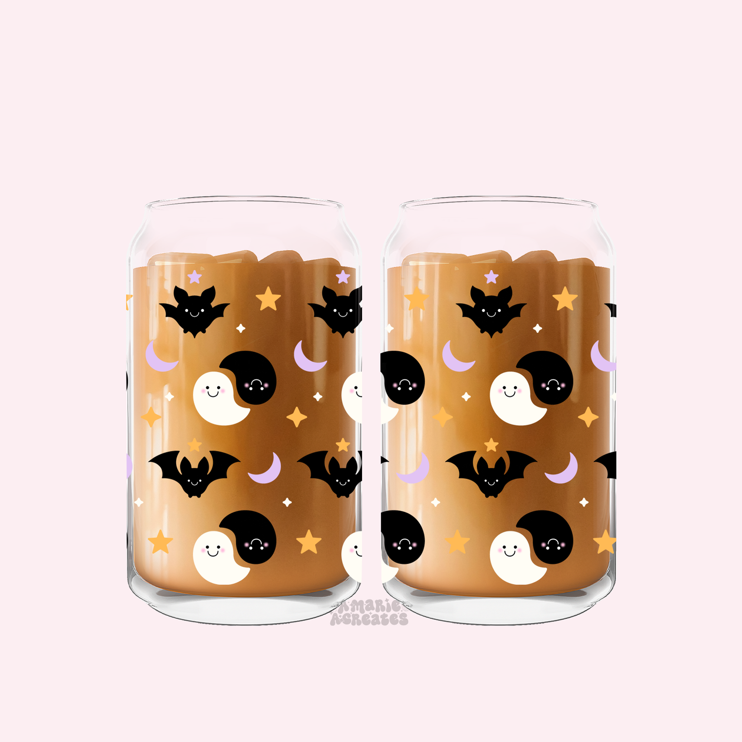 Ghosties & Bats Glass Cup