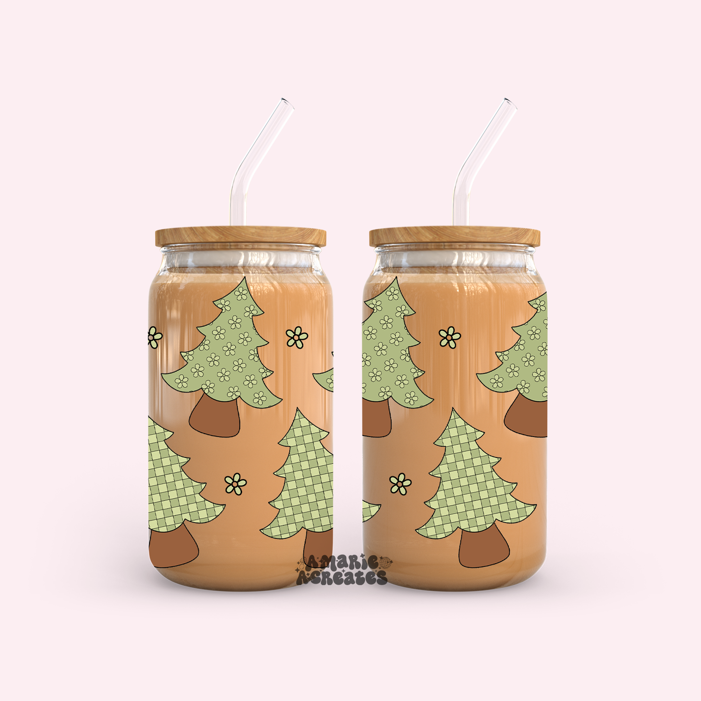 Groovy Christmas Tree Glass Cup