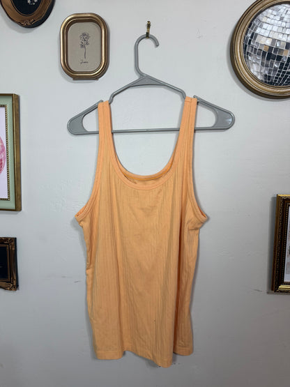 XL Orangey Ribbed Tank Top