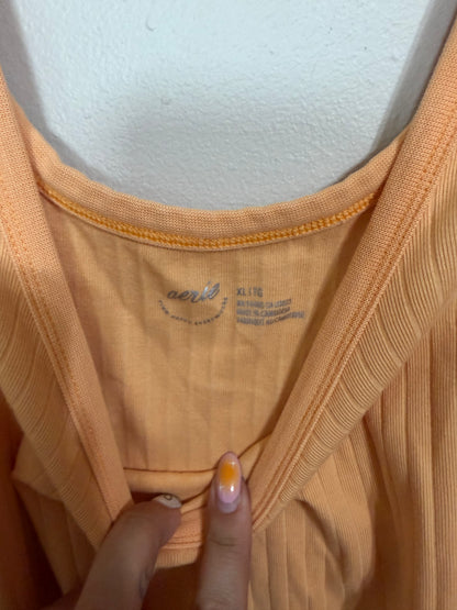 XL Orangey Ribbed Tank Top