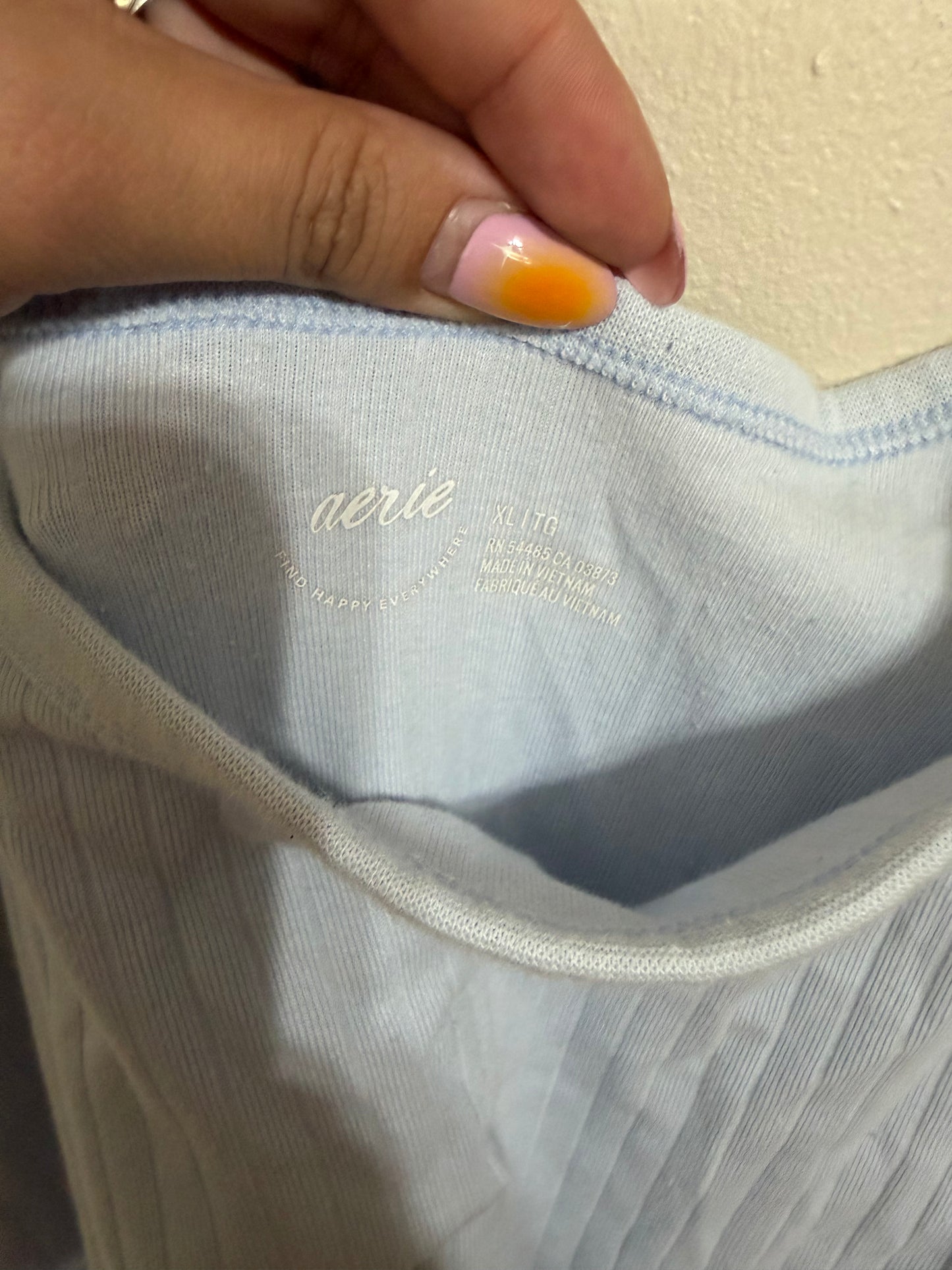 XL Baby Blue Ribbed Tank Top