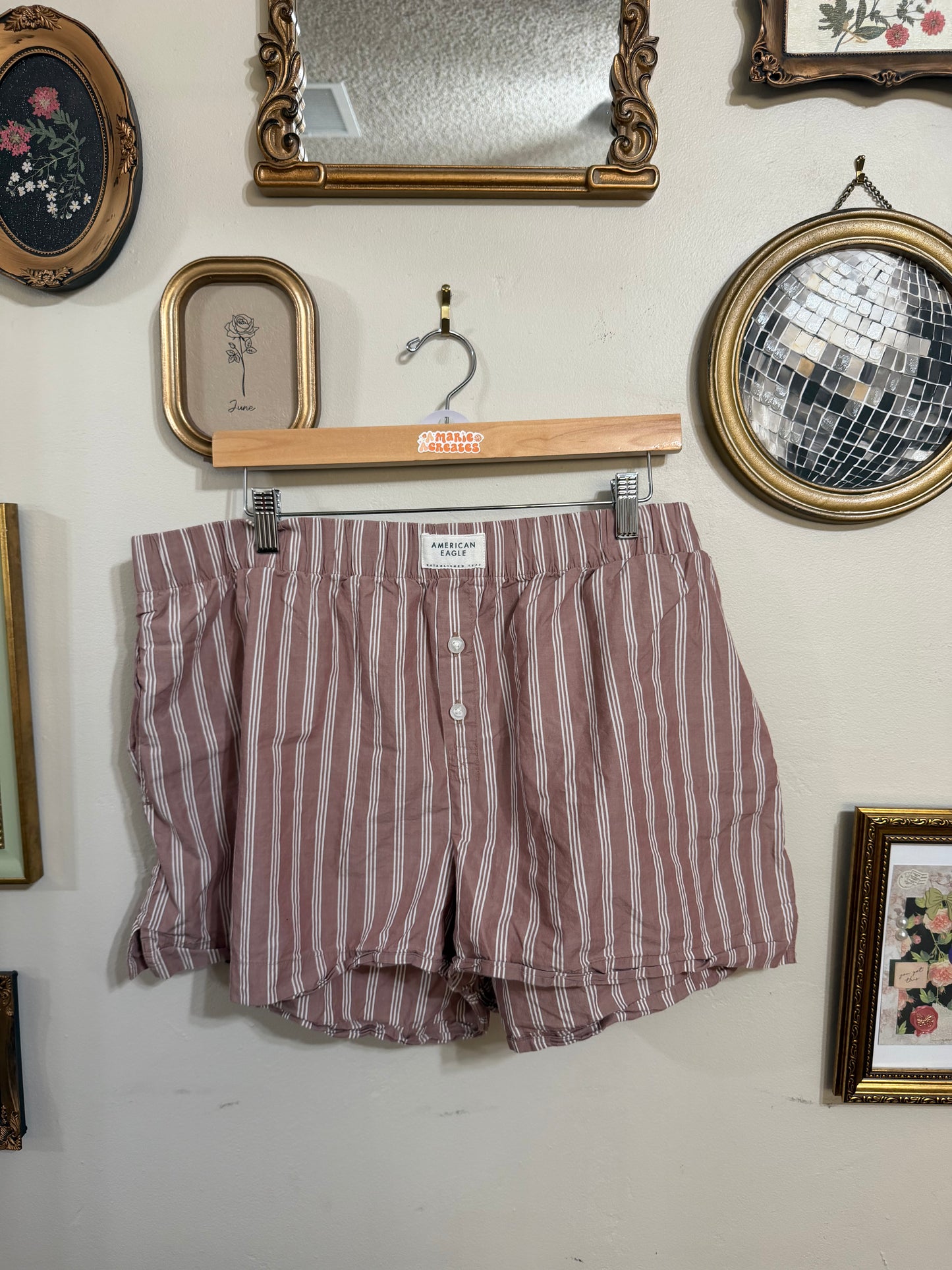 XL Neutral Pin Striped Shorts