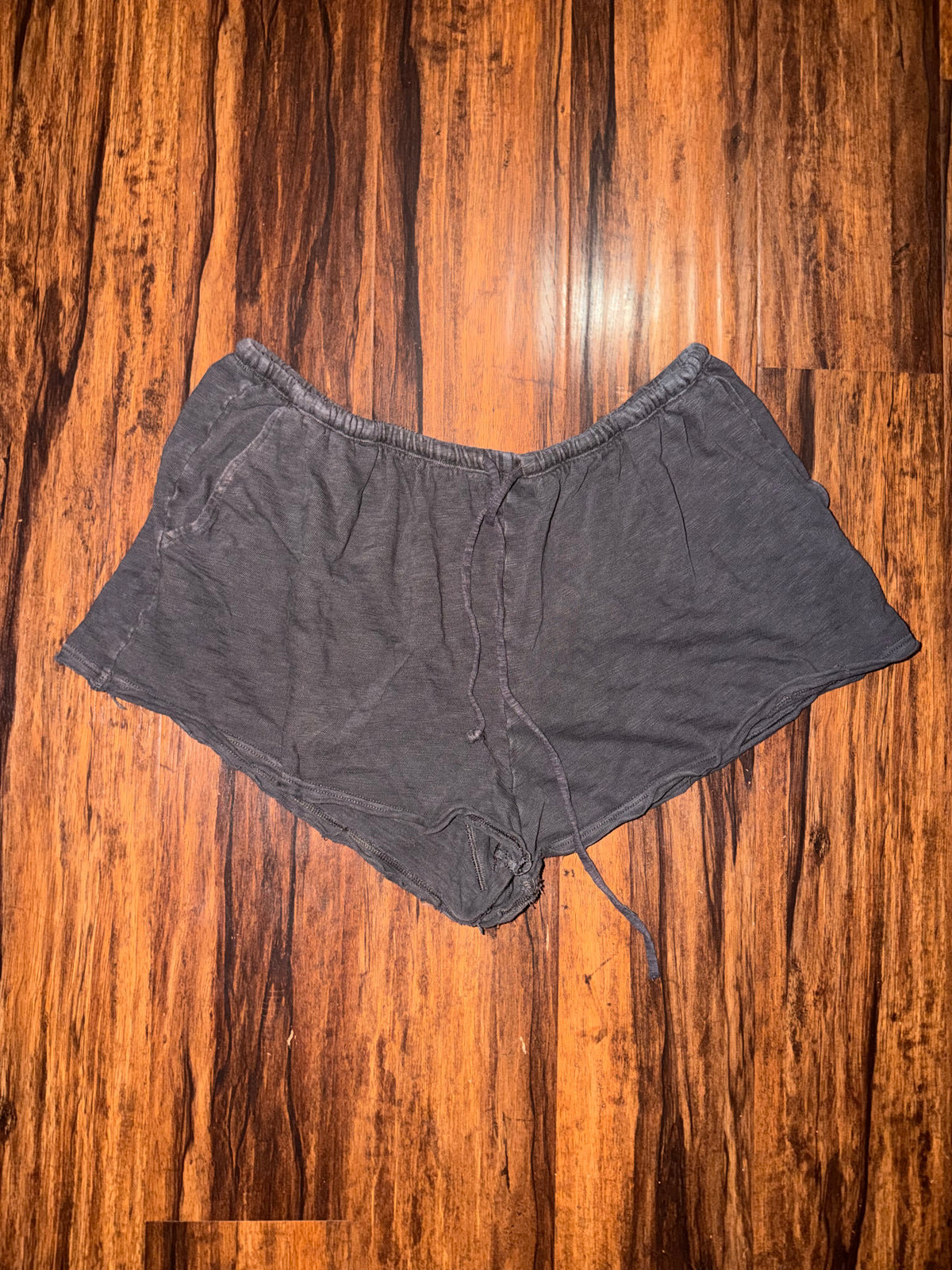 XL (up to 2x) Grey Flowy Shorts w/ Drawstring