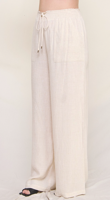 Soft Linen Wide Leg Pants