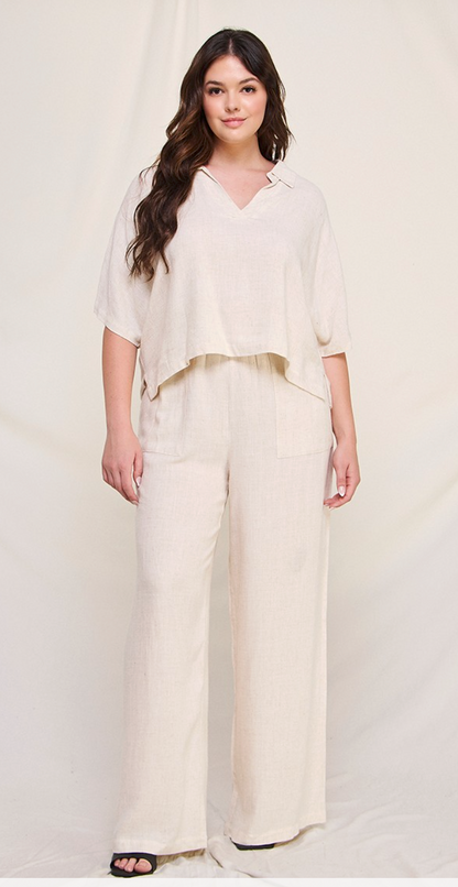 Soft Linen Wide Leg Pants