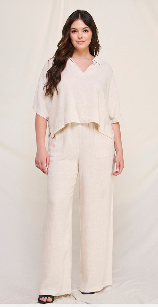 Soft Linen Wide Leg Pants