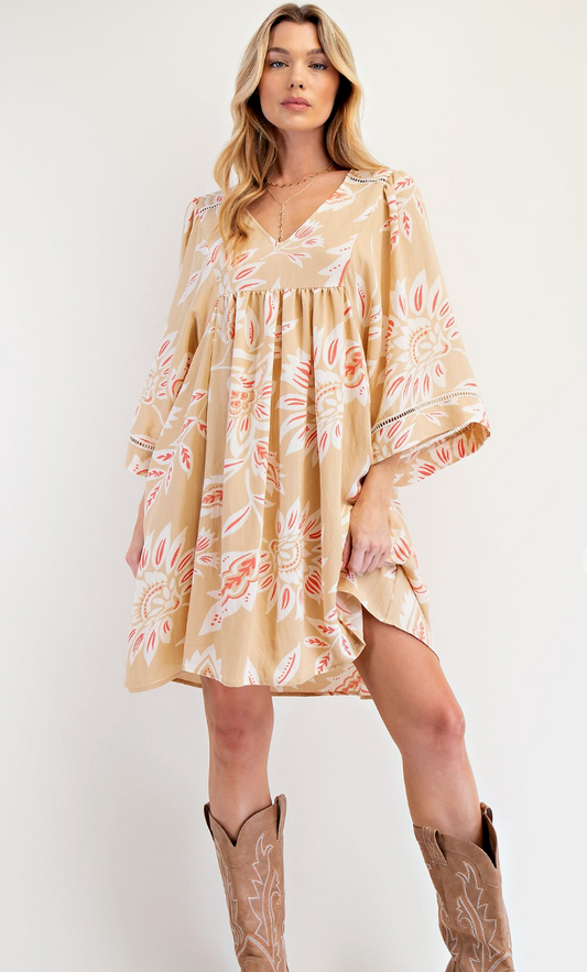 Printed T/C Dress