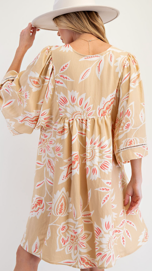 Printed T/C Dress