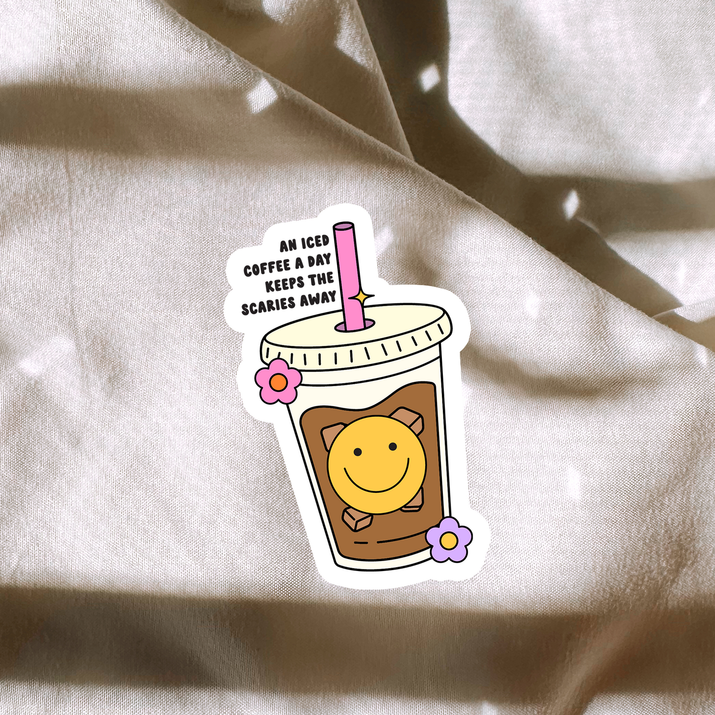 A Coffee A Day Keeps The Scaries Away Sticker