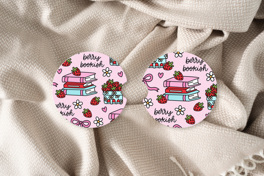 Berry Bookish Car Coaster
