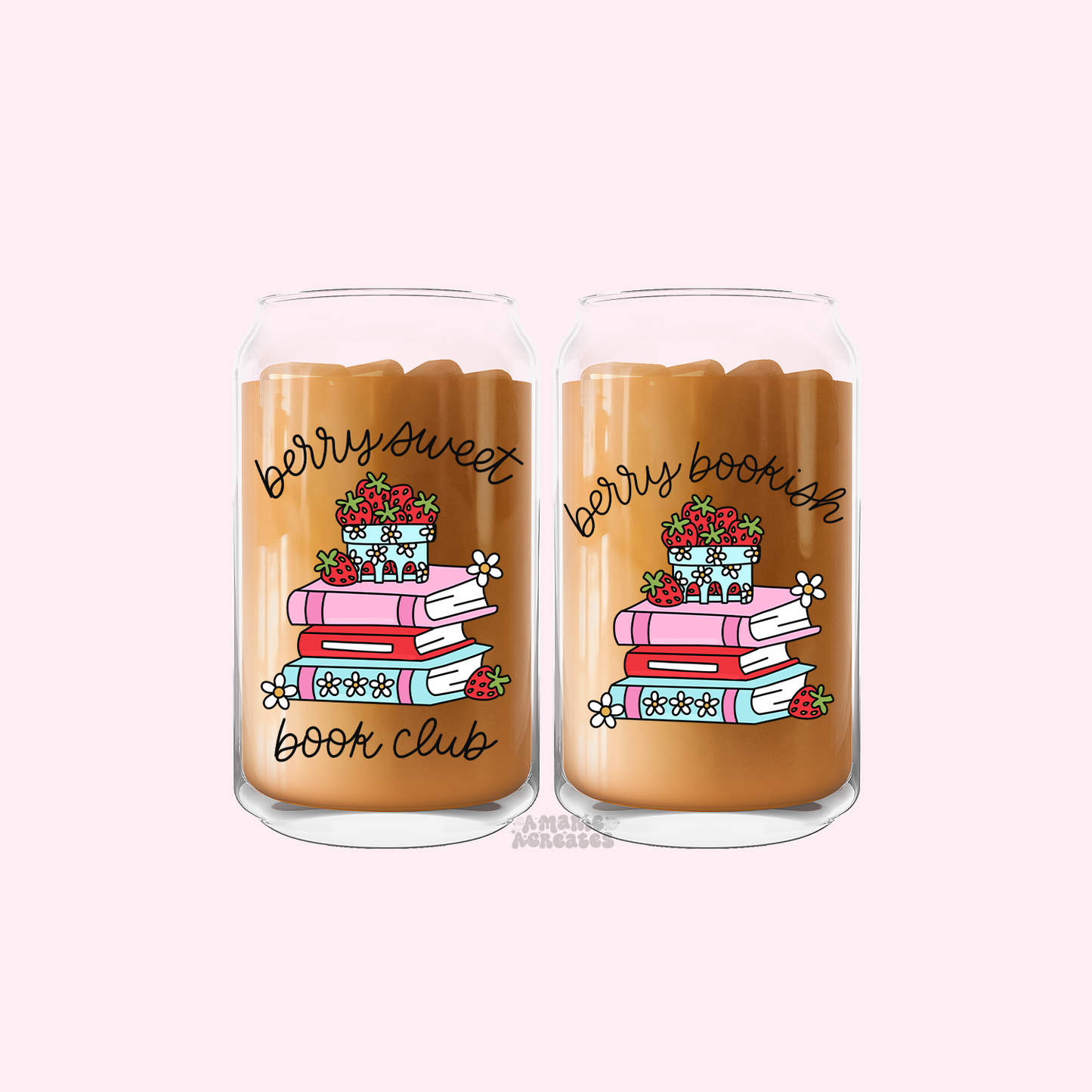 Berry Bookish Glass Cup