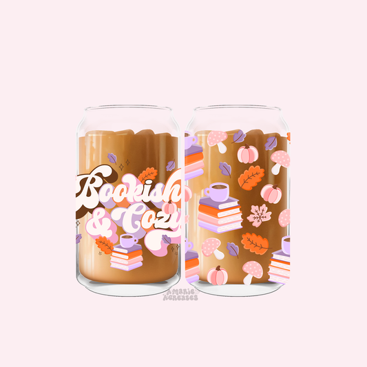 Bookish & Cozy Glass Cup
