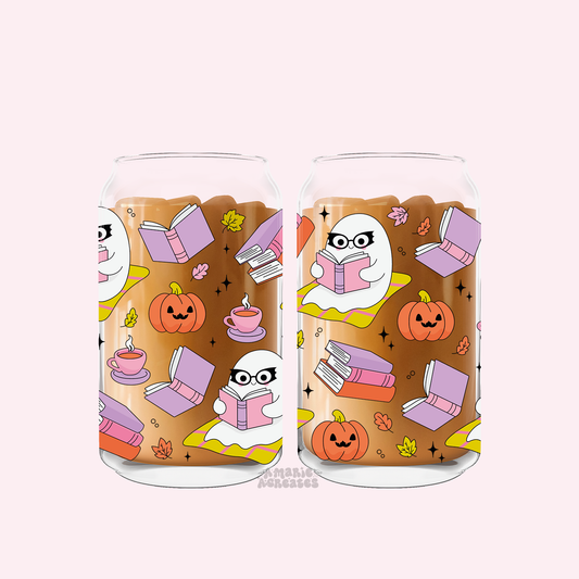 Bookish Ghoul Glass Cup