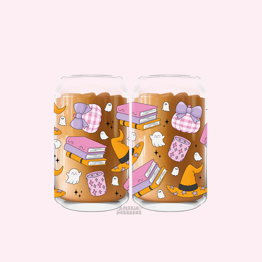 Bookish Witch Vibes Glass Cup