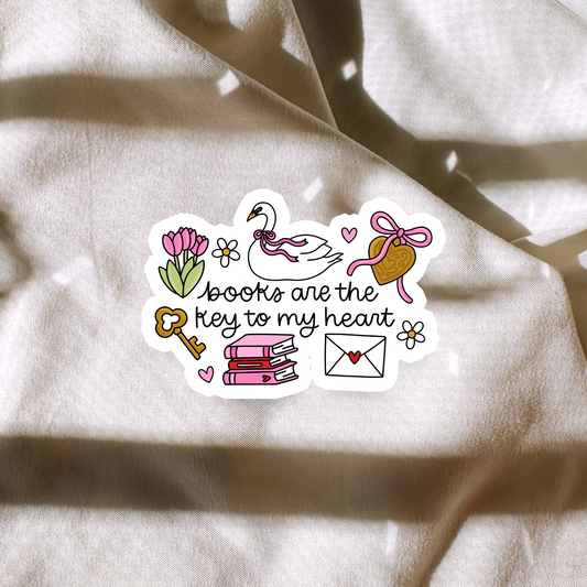Books Are The Key To My Heart Sticker
