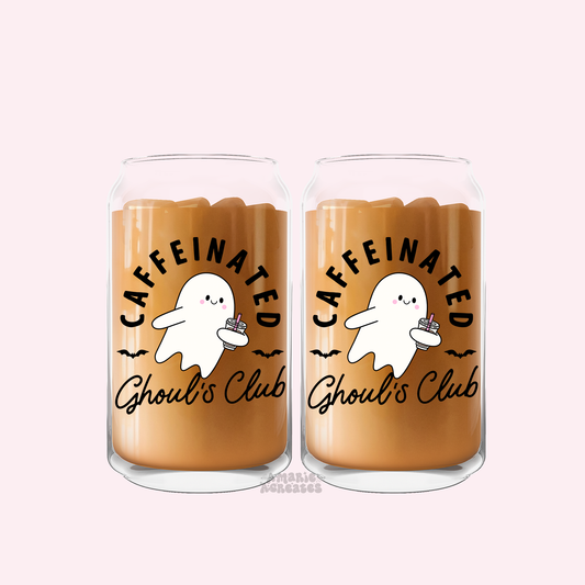 Caffeinated Ghouls Club Glass Cup