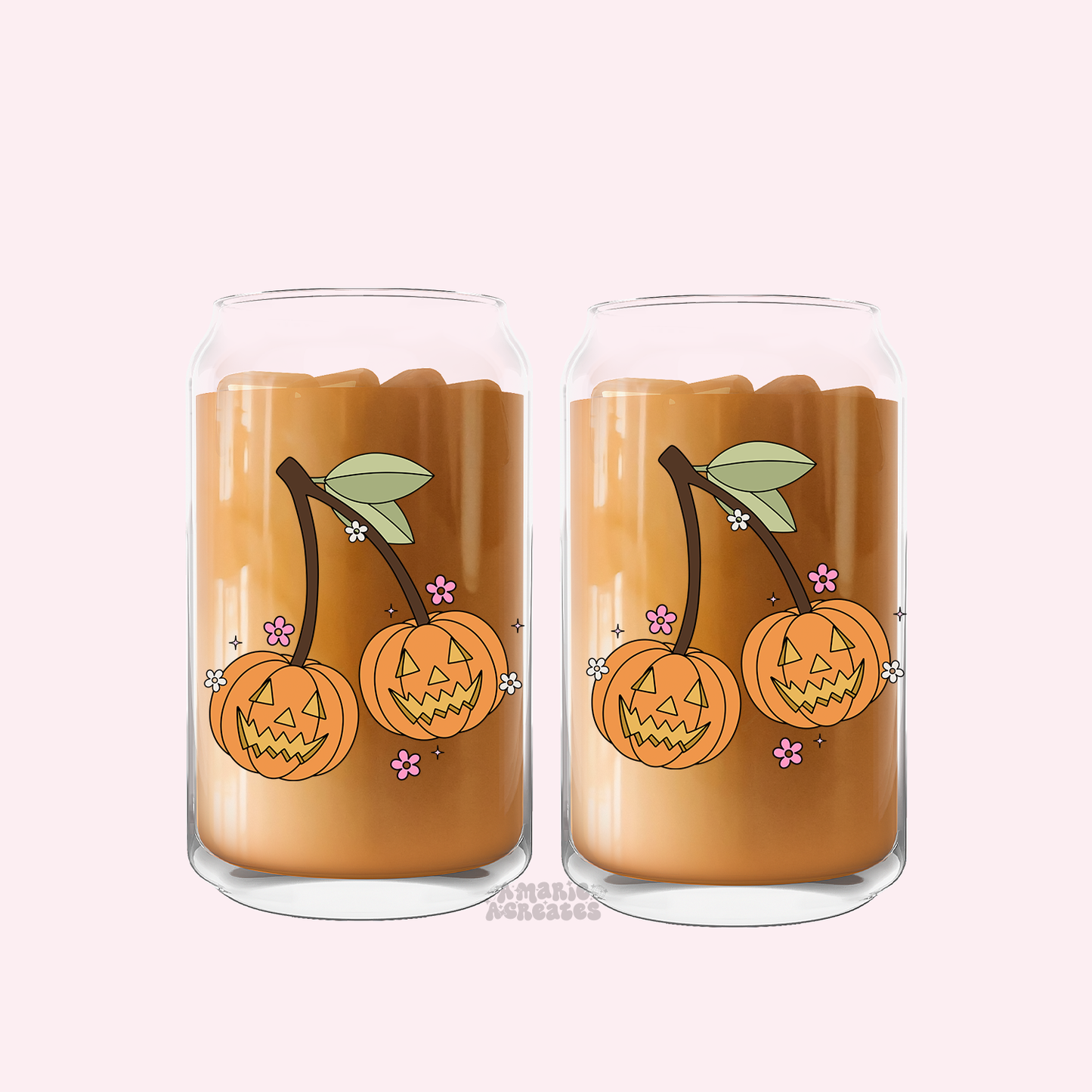 Cherry Jack O'Lantern Glass Cup