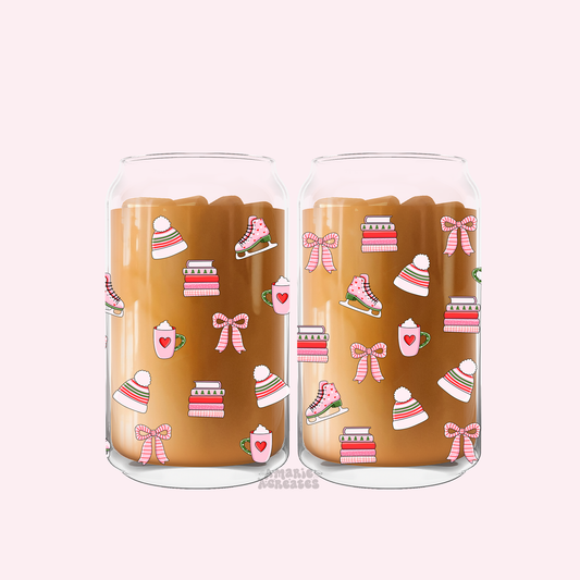Christmas Bookish Glass Cup
