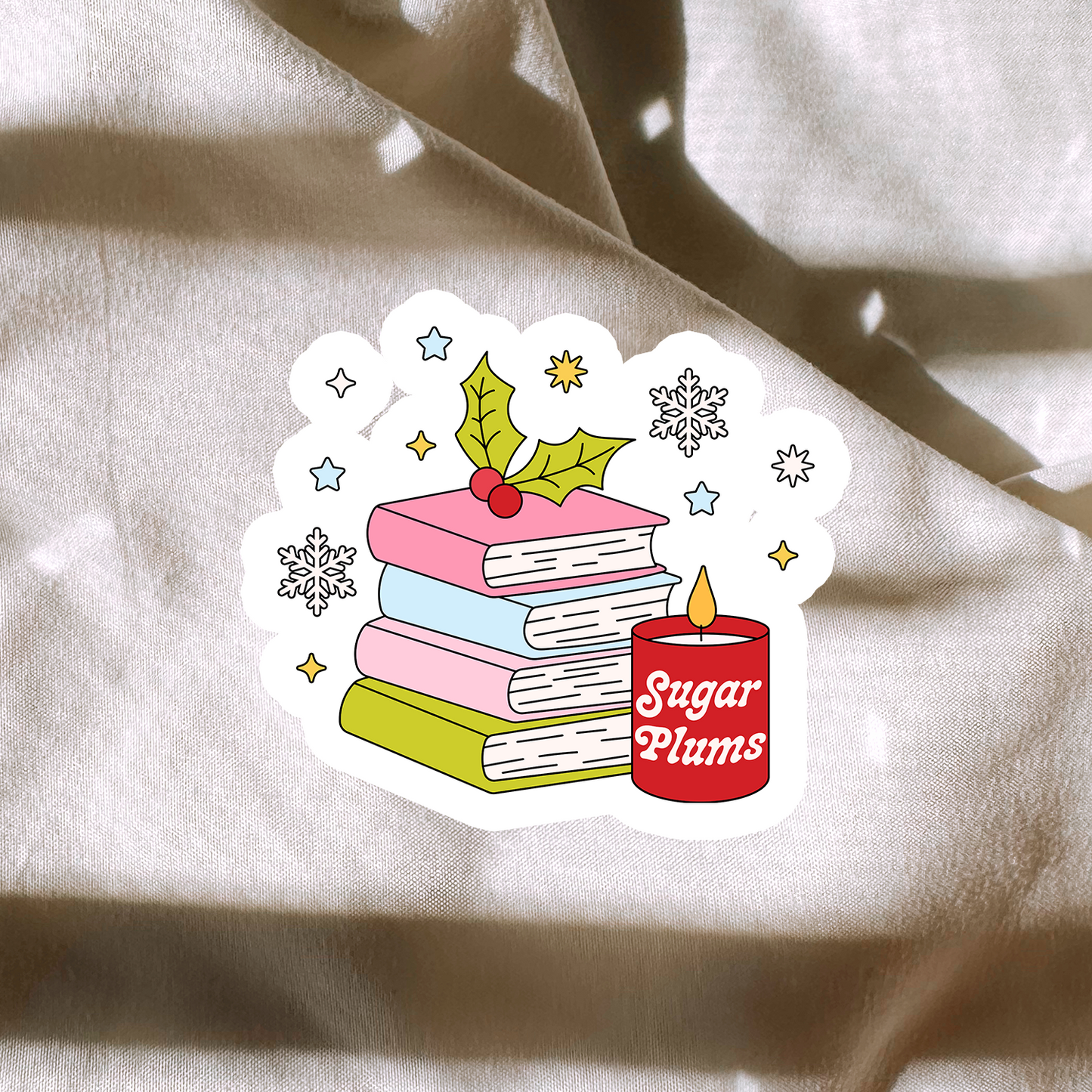 Christmas Books Stack Sticker