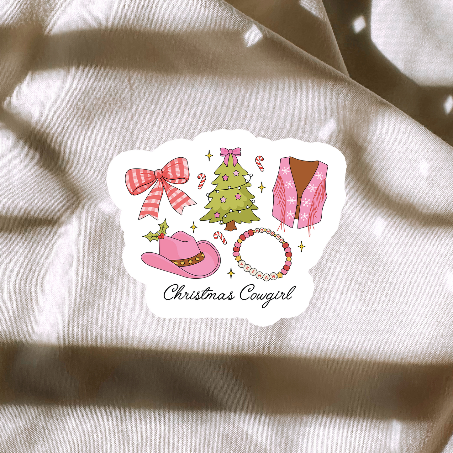 Christmas Cowgirl Sticker