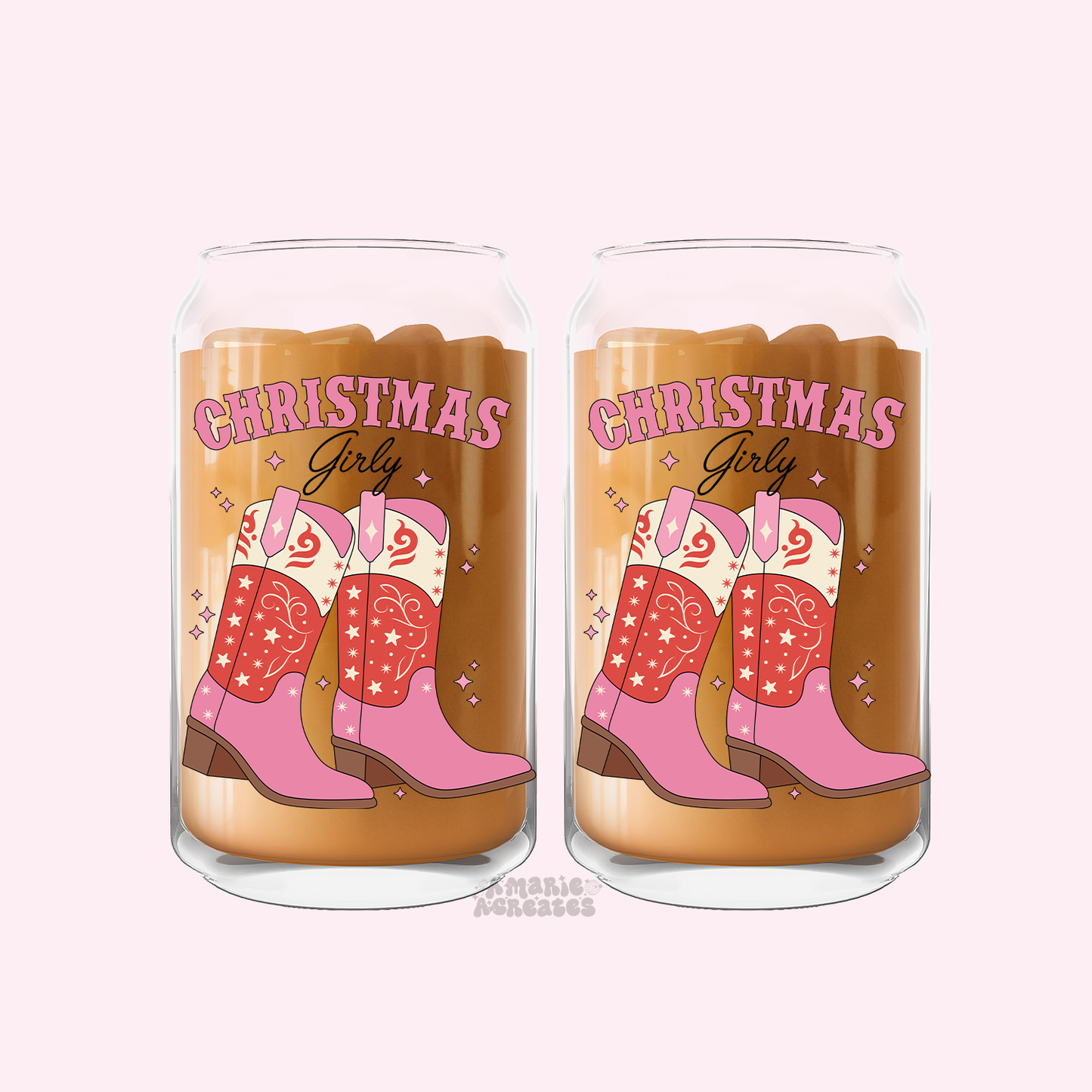 Christmas Girly | Boots | Glass Cup