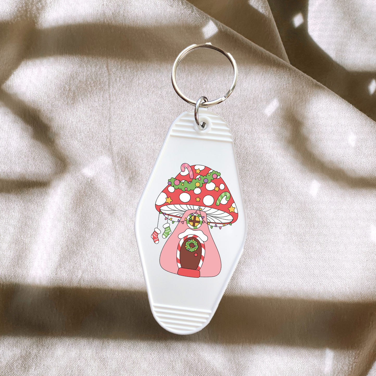 Christmas Mushroom Keychain