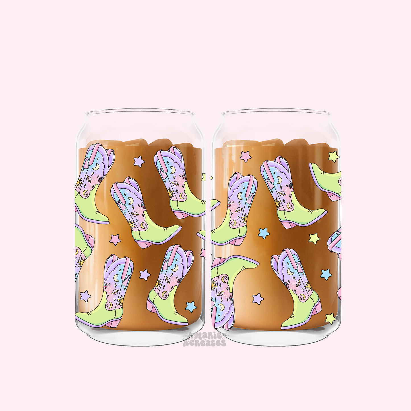 Cosmic Cowgirl Wrap Glass Cup