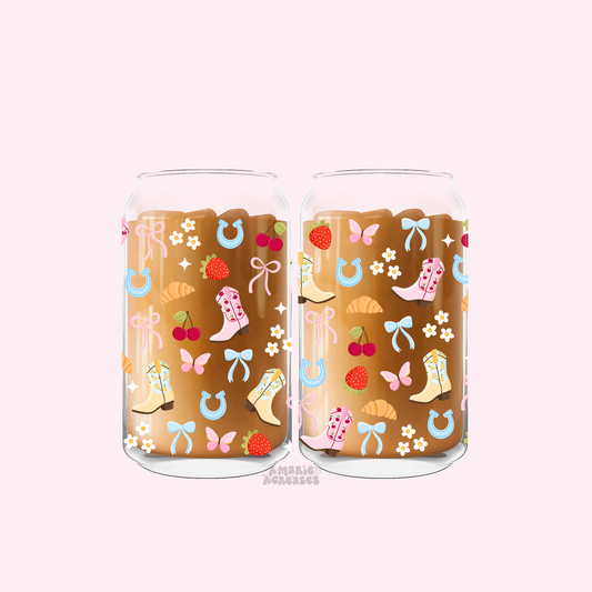 Cowgirl Summer Glass Cup
