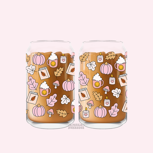 Cozy Autumn Glass Cup